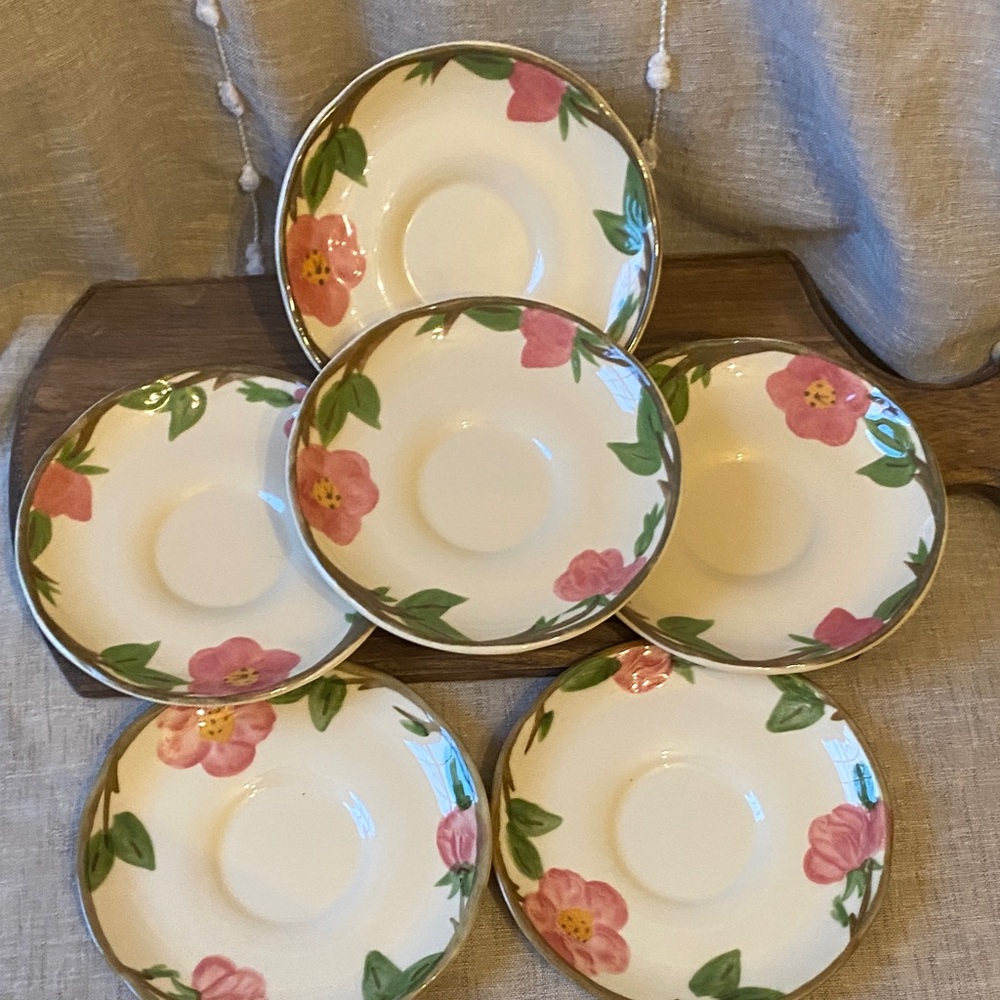 Franciscan Desert Rose dinnerware Saucer - Pink and Green $10 each